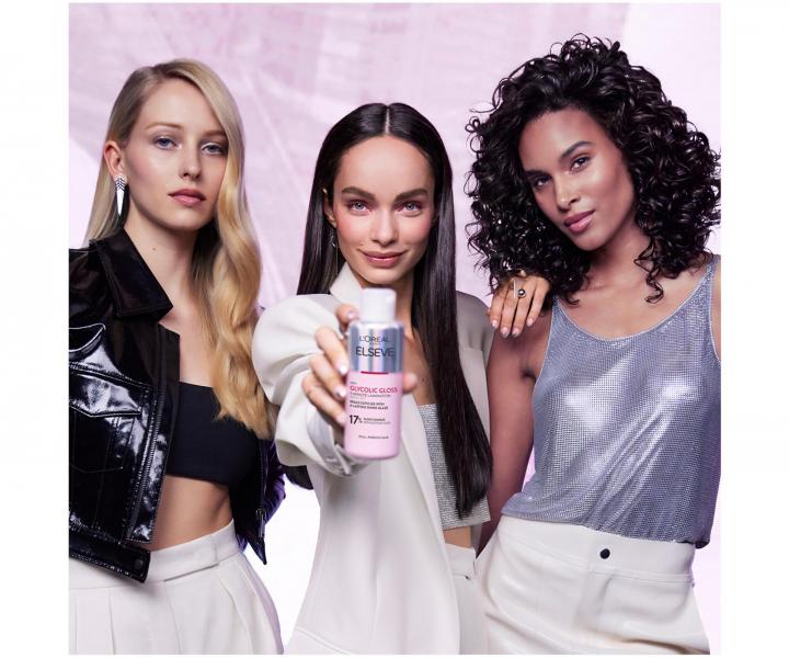Bezoplachové sérum pro zářivě lesklé a hladké vlasy Loréal Paris Elseve Glycolic Gloss - 150 ml
