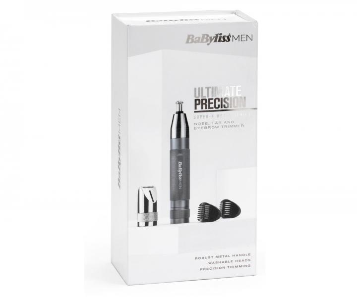 Multifunkční zastřihovač ušních a nosních chloupků BaByliss Ultimate Precision E116E- stříbrný