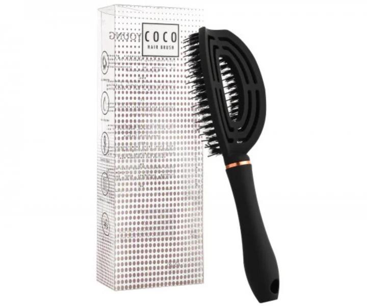 Kart�� na roz�es�v�n� a fouk�n� vlas� s kan��mi a nylonov�mi �t�tinami Sister Young Coco Hair Brush - �ern�