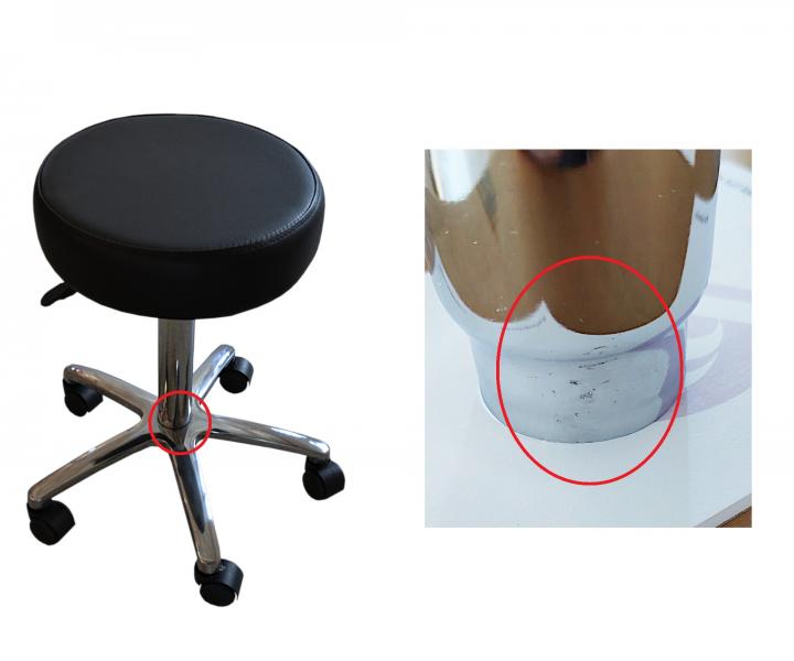 Taburet na kolečkách Detail BOB - hladký černý (77) - II. jakost - oděrka pístu