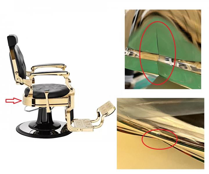 Kade�nick� barber k�eslo Hairway Romeo - zlat� - II. jakost, prom��kl� a praskl� konstrukce