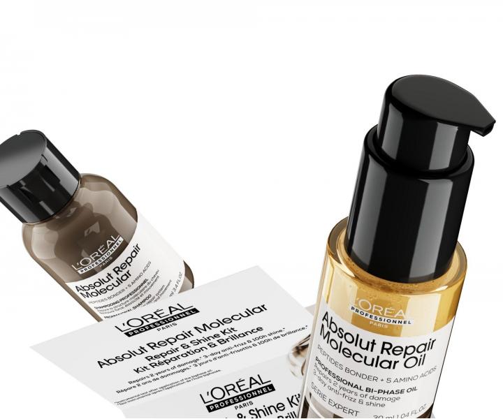 Cestovn� sada pro po�kozen� vlasy Lor�al Professionnel Serie Expert Absolut Repair Molecular Repair & Shine Kit