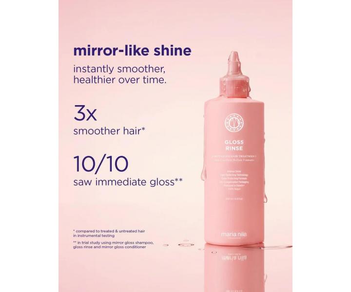 Lehk� hydrata�n� k�ra pro dlouhotrvaj�c� lesk vlas� Maria Nila Gloss Rinse 3-min Gloss Hair Treatment - 200 ml