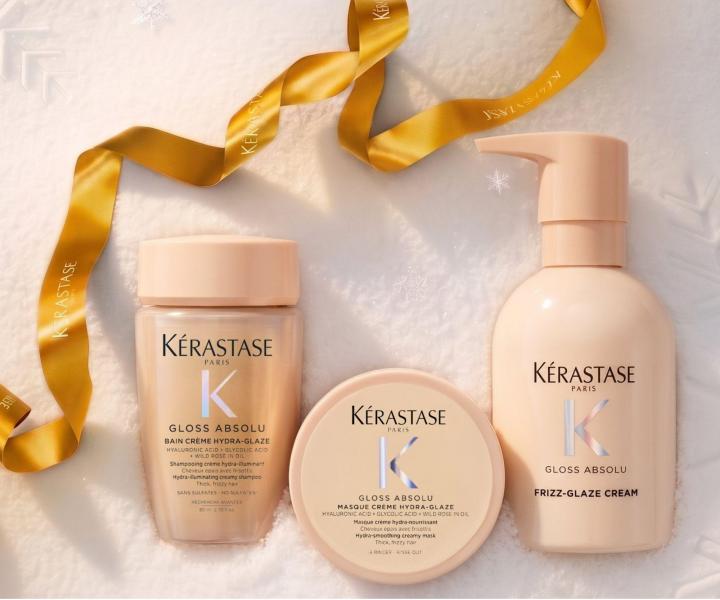 D�rkov� sada pro hydrataci a rozjasn�n� vlas� se sklonem ke krepat�n� K�rastase Gloss Absolu Set