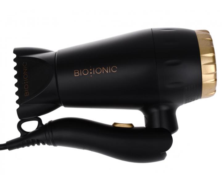 Cestovn fn na vlasy se sklopnou rukojet Bio Ionic Gold Pro Travel - 1200 W, ern - pouit