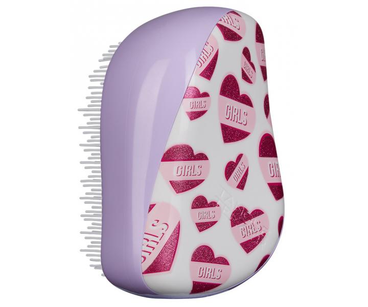Kartáč na vlasy Tangle Teezer Compact - Girl Power, bílá/fialová