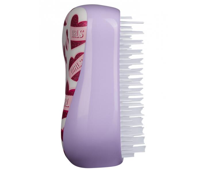 Kartáč na vlasy Tangle Teezer Compact - Girl Power, bílá/fialová