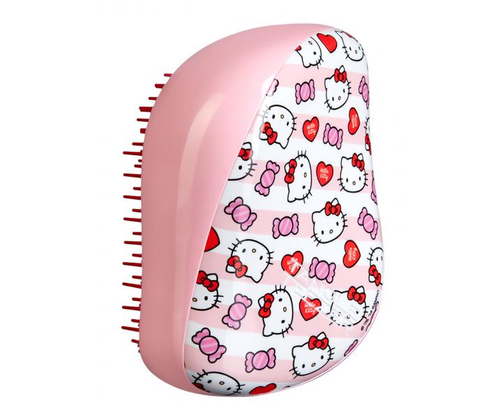 Kartáč na vlasy Tangle Teezer Compact - Hello Kitty Candy Stripes, růžový