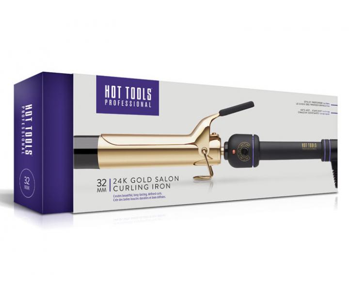 Kulma na vlasy Hot Tools 24K Gold Salon Curling Iron - 32 mm - rozbalené
