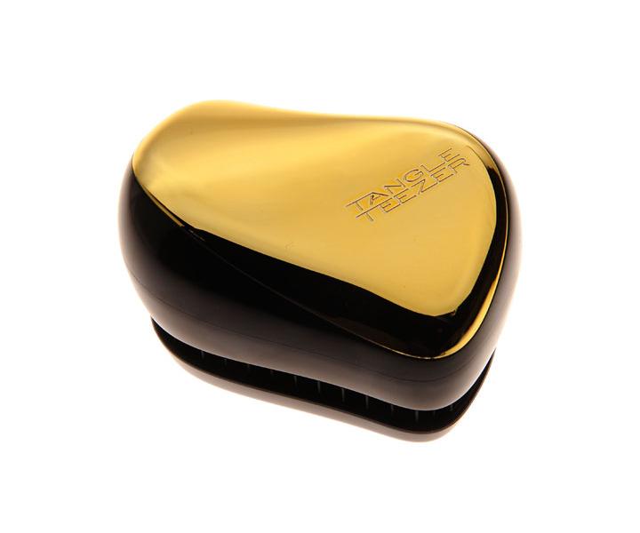 Cestovní kartáč na rozčesávání vlasů Tangle Teezer Compact - černý/zlatý