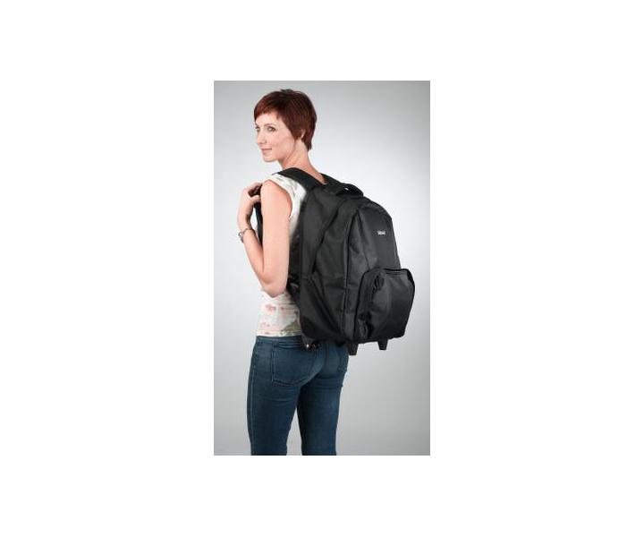 Cestovní batoh s teleskopickou rukojetí Sibel Backpack - černý - použité, odřená kolečka