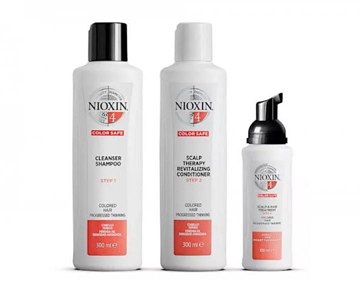 Bezoplachová péče pro silně řídnoucí barvené vlasy Nioxin System 4 Scalp & Hair Treatment - 100 ml