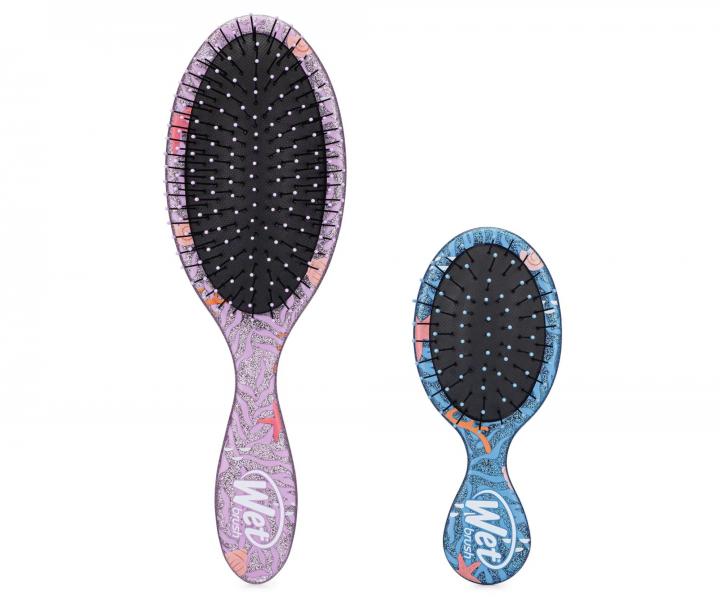 Dárková sada kartáčů na vlasy Wet Brush Original Detangler a Mini Detangler Disney Princess Ariel