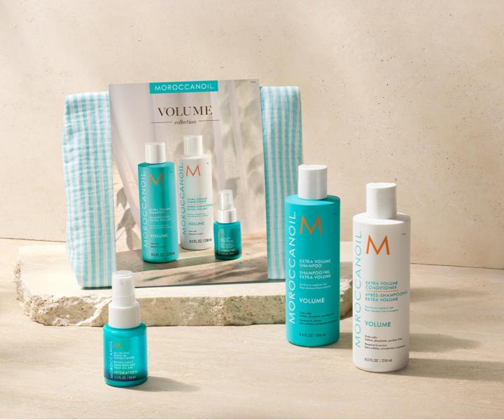 D�rkov� sada pro objem jemn�ch vlas� Moroccanoil Volume Collection + bezoplachov� p��e a ta�ti�ka zdarma