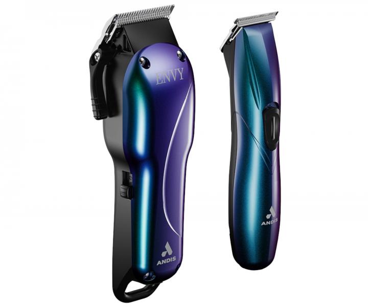 Profesionální set střihacího a konturovacího strojku Andis Envy Galaxy Combo Kit 561563 - perleťově modrý
