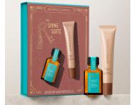 D�rkov� sada olejov� p��e a balz�mu na rty Moroccanoil The Shine Suite Vanilla Date Tinted Lip Balm Gift Set