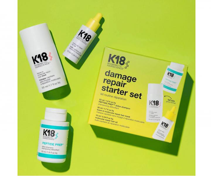 Dárková sada pro obnovu poškozených vlasů K18 Damage Repair Starter Set
