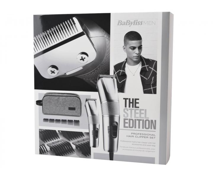 Set klasického a konturovacího strojku BaByliss Steel Edition 7755PE - stříbrný