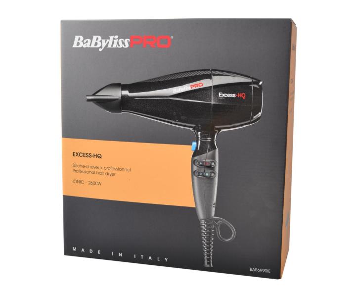 Profesionální fén na vlasy Babyliss PRO Excess-HQ Ionic - 2600 W - černý - rozbalené, pošk. obal