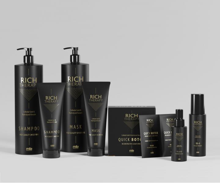 Obnovující šampon s keratinem pro poškozené vlasy Mila Rich Therapy Shampoo - 1000 ml