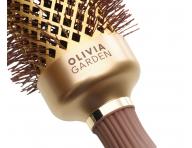Kulatý foukací kartáč na vlasy Olivia Garden Expert Blowout Shine Gold & Brown - 43 mm