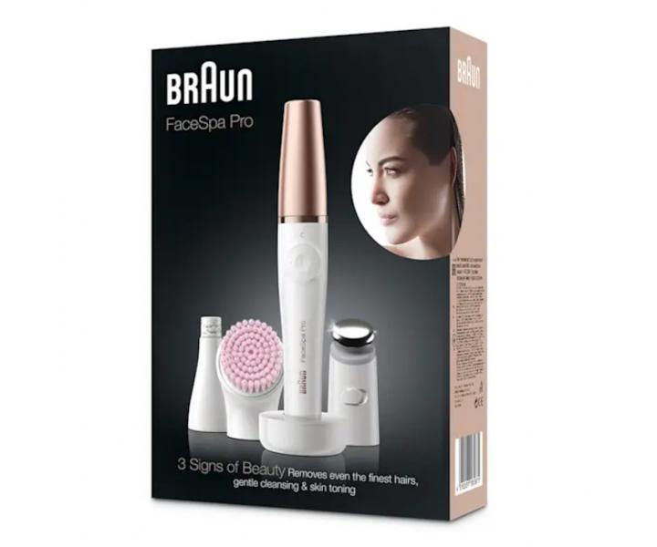 Epilátor pro epilaci obličeje, čištění a tónování pleti 3v1 Braun FaceSpa Pro 912 - bílý