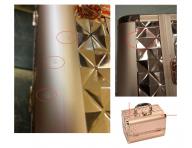 Profesionln kosmetick kufr Sibel - rose gold - II. jakost, povrchov vady