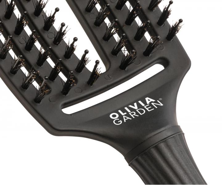 Kartáč Olivia Garden Fingerbrush Combo Medium Full Black - černý
