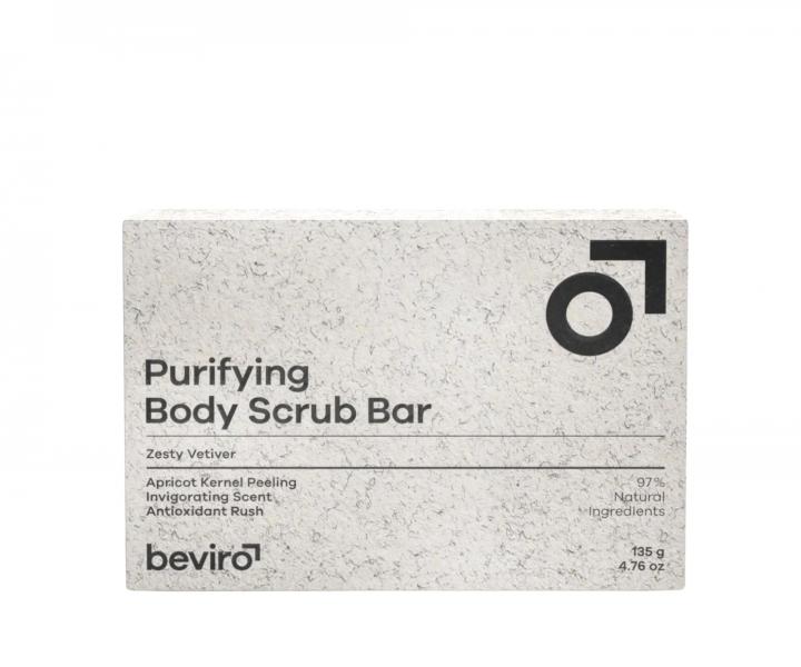 Tuh tlov mdlo s peelingem pro mue Beviro Purifying Body Scrub Bar Zesty Vetiver - 135 g