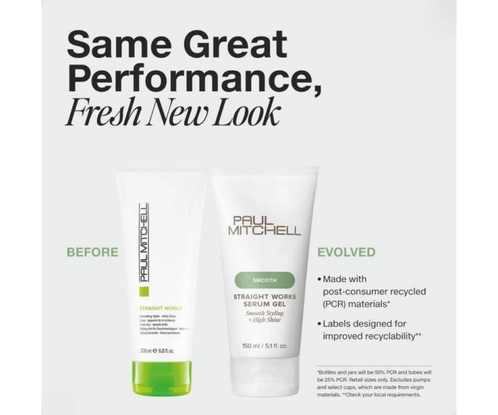 Gelov� s�rum pro narovn�n� vlnit�ch a kudrnat�ch vlas� Paul Mitchell Smooth Straight Works Serum Gel - 150 ml