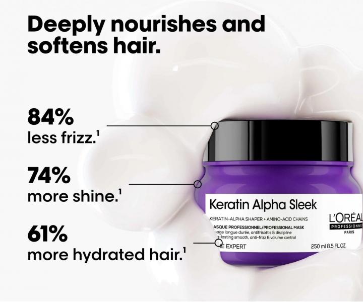 Maska pro uhlazen� krepat�ch vlas� Lor�al Professionnel Serie Expert Keratin Alpha Sleek - 250 ml