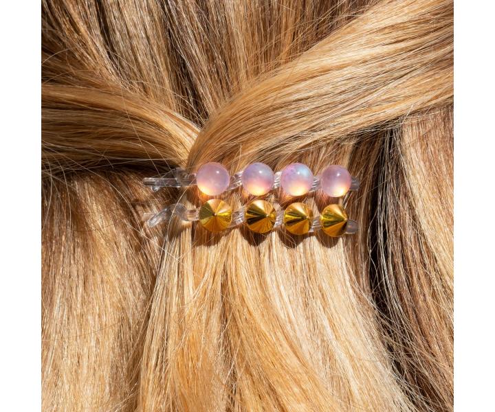 Sada spirálové gumičky s mašlí a ozdobných sponek Invisibobble Wrapstar and Waver Sauvage Beauty
