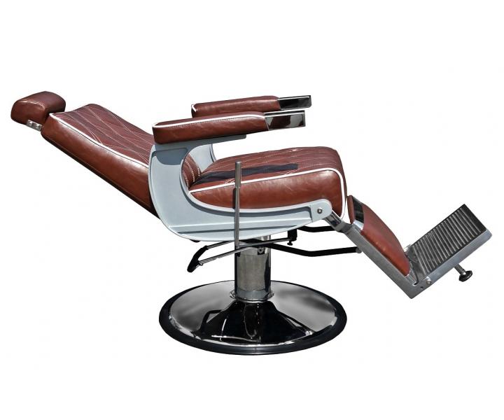 Kadeřnické barber křeslo Hairway Karlos - hnědé