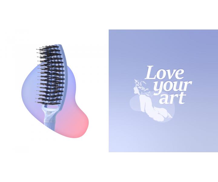 Kartáč Olivia Garden Fingerbrush Combo Medium - perleťově modrý