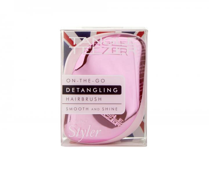 Kartáč na rozčesávání vlasů Tangle Teezer Compact Styler Baby Doll Pink - metalický růžový