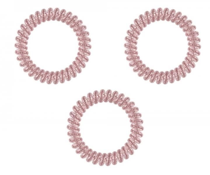 Tenk� spir�lov� gumi�ka do vlas� Invisibobble Slim Pink Monocle - r��ov�, 3 ks
