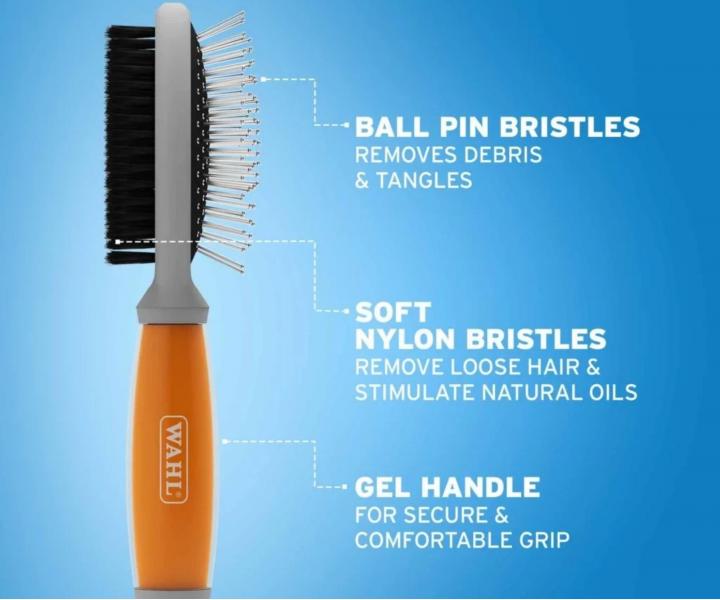 Oboustrann� kart�� pro p��i o zv��ec� srst Wahl Professional Double Sided Brush 58421 - oran�ov�