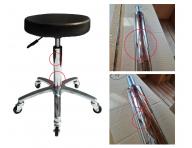 Taburet na kole�k�ch Hairway Comfort, �ern� - II. jakost, po�kr�ban� p�st