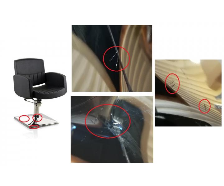 Kadeřnické křeslo Detail Fast, černé - II. jakost - poškrábaný podstavec