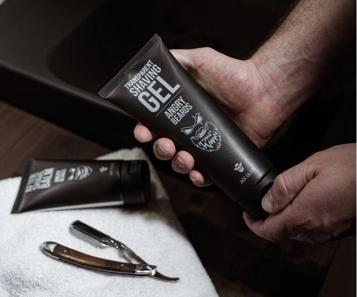 Transparentní gel na holení Angry Beards Transparent Shaving Gel Jack Saloon - 250 ml