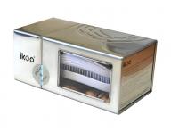 Cestovní kartáč na vlasy Ikoo Pocket Metallic Oyster - bílo-stříbrný