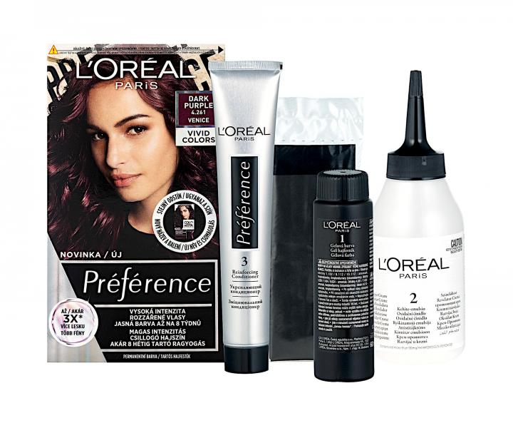 Permanentní barva na vlasy Loréal Préférence 4.261 Dark Purple - tmavě fialová