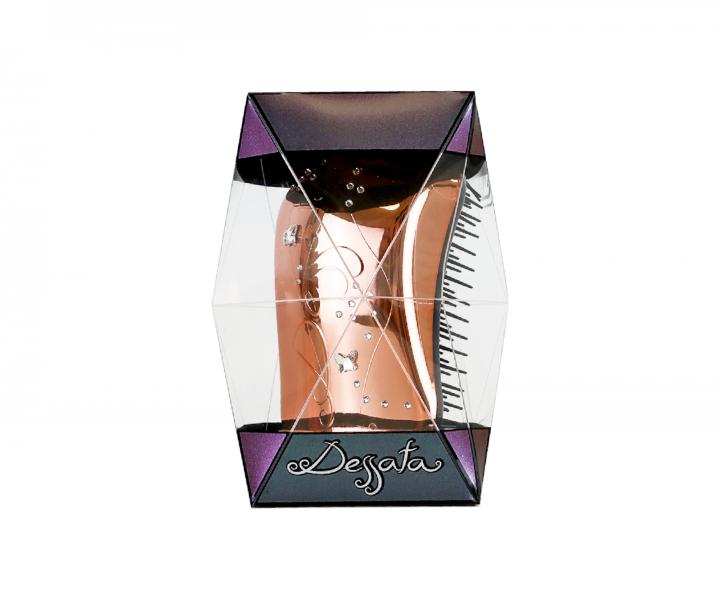 Rozčesávací kartáč na vlasy Dessata Original Maxi Swarovski Rose Gold Butterfly - růžovo-zlatý