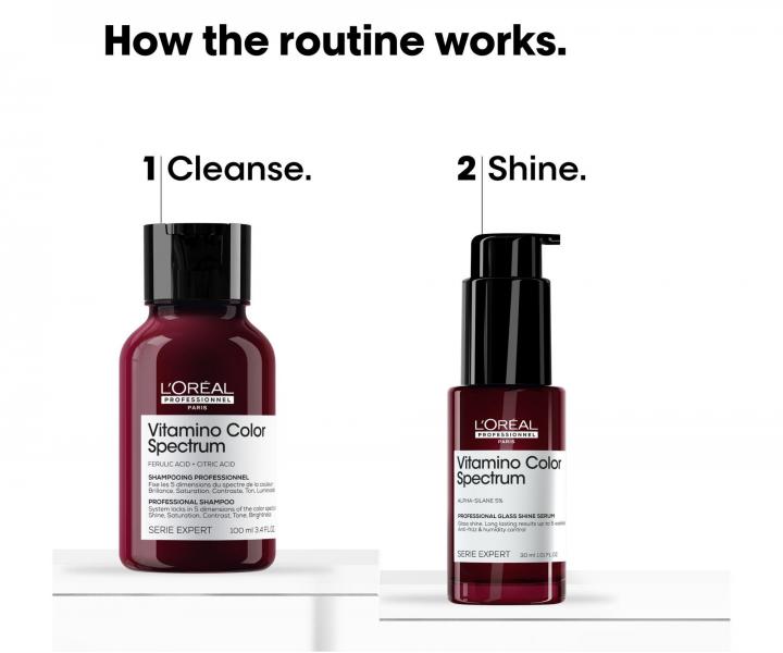 Cestovn� sada pro p��i o barven� vlasy Lor�al Professionnel Serie Expert Vitamino Color Spectrum Glass Shine Hair Kit