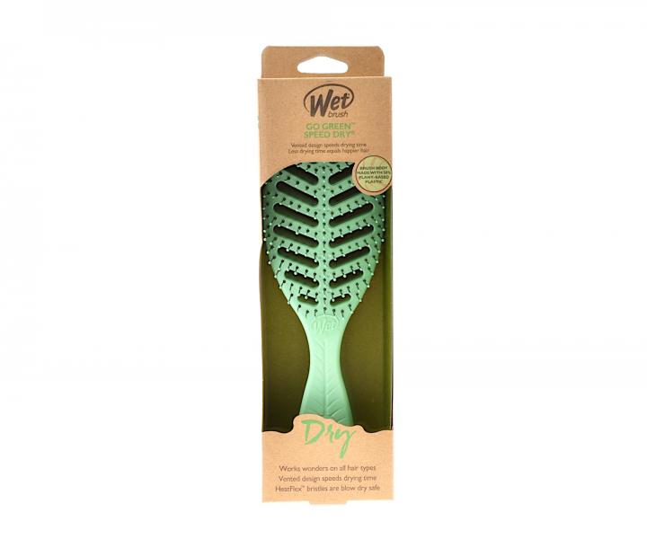 Kartáč na rozčesávání a foukání vlasů z organického materiálu Wet Brush Speed Dry Go Green - zelený