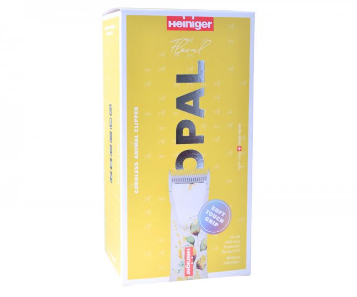 Profesion�ln� strojek na srst Heiniger Opal Floral - b�l� s kv�tinov�m vzorem