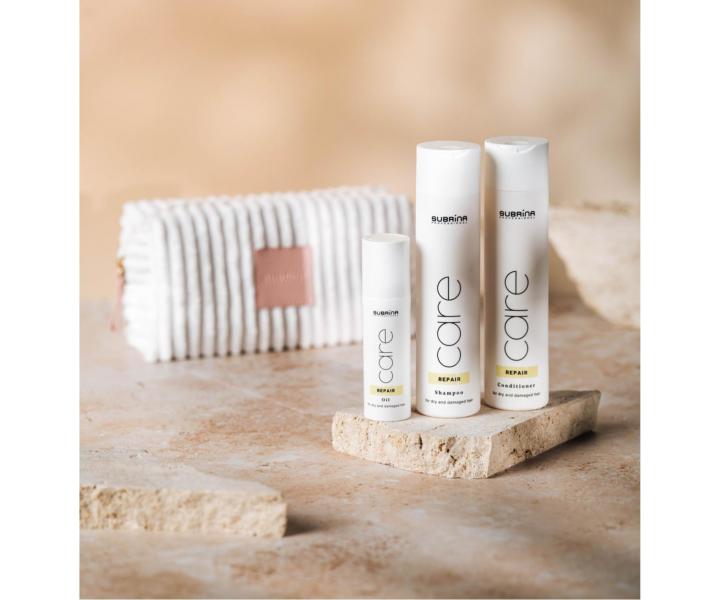 Drkov sada pro such a pokozen vlasy Subrina Professional Care Repair Set + kosmetick tatika zdarma