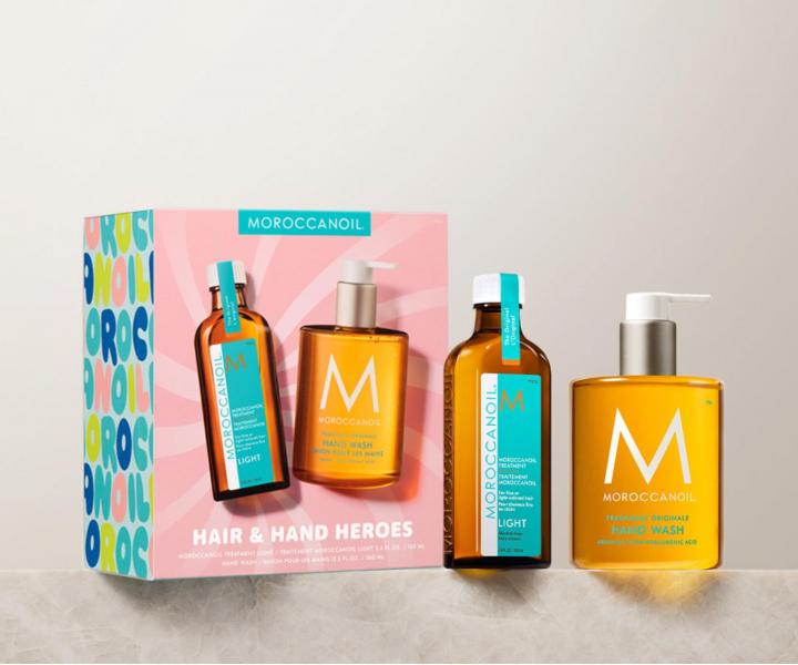 D�rkov� sada lehk� olejov� p��e Moroccanoil Treatment Light Hair & Hand Heroes + tekut� m�dlo na ruce Moroccanoil zdarma