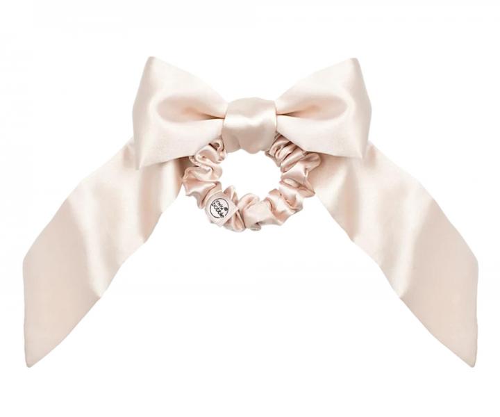 Ozdobná spirálová gumička s mašlí Invsibobble Scrunchie Slim Ballerina Bow - růžová