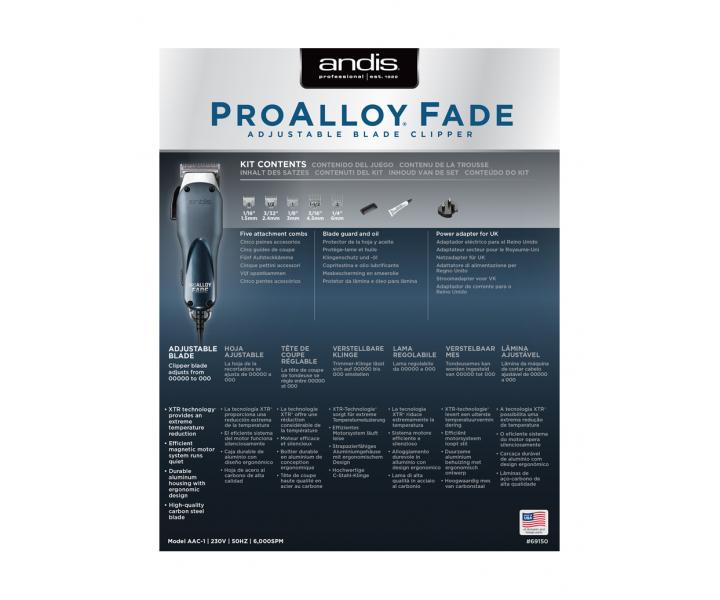 Profesionln strojek na vlasy Andis ProAlloy Fade 69150